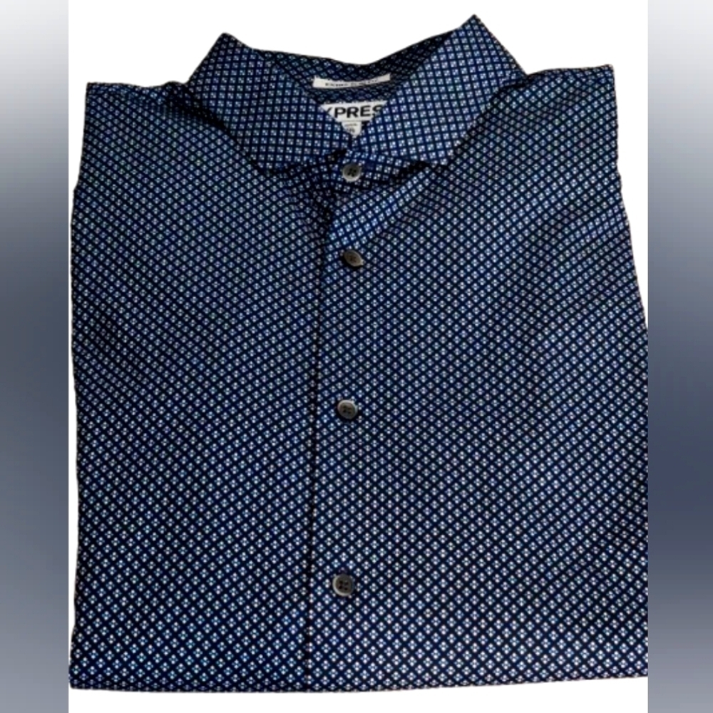 📣Express Men's Fitted Button Up Shirt Long Sleeve👕 Like 🆕 Once 2XL 18-18.5